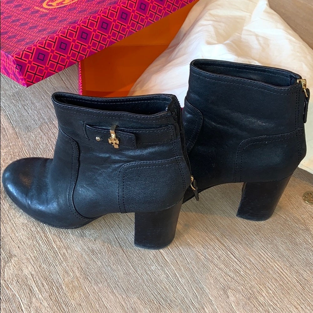 TORY BURCH black leather booties